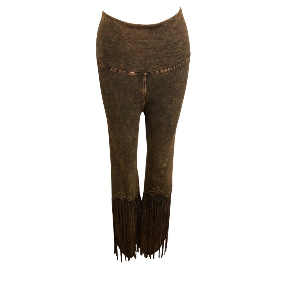 T Party Womens Brown Fringe Pants XL Western Style